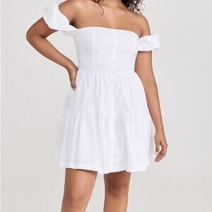 NWT Staud Mini Elio Dress White